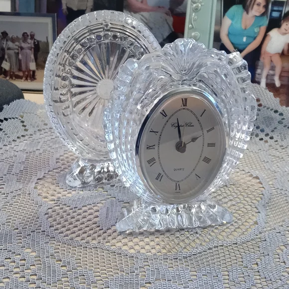 Lead Crystal Clock Set - Picture 1 of 16